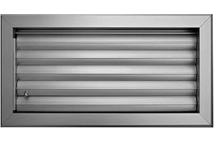 DEMLOU Griglia di Ventilazione in Alluminio con Alette curve che Vengono Spostate Tutte Insieme Nella Posizione Superiore 30 x 15 cm, Centrale o Inferiore per Dirigere di Conseguenza il Flusso d'Aria.