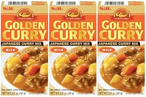 S&B Japanese Golden Curry Mix Mild 92g - Pack of 3, by Food Sanctuary