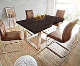 Maße: B200 x T100 x H77 cm | Material: Akazienholz, Edelstahl | Farbe: Coffee, Silber | Artikelgewicht in kg: 108 | Eigenschaften: Massiv