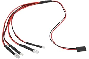 XINL RC Car LED Light Kit, RC Truck 4 LED Lamp Kit Set 2 White Headlights & 2 Red Taillights for 1/24 1/18 RC Model Car Truck Tank Crawler Axial Scx24 Monster Truck