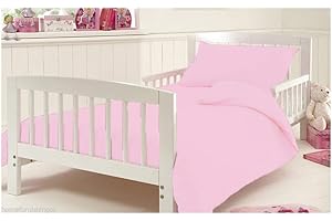 DE LAVISH Flannelette Pillow Case For Cot Bed Thermal Toddler Baby Bed 100% Egyptian Cotton Pillowcase 60 x 40 Cm Approximately, Pink