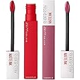 Maybelline New York Super Stay Matte Ink Liquid Lipstick, 220 Ambitious, 5ml & Maybelline New York Super Stay Matte Ink Liquid Lipstick, 125 Inspirer, 5g