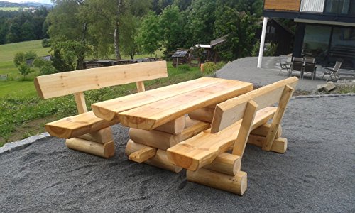 RUSTIKALE SITZGARNITUR AUS NADELHOLZ / Deutsche Handwerksqualität / 2,50m- Länge / Sitzkapazität für 10 Personen / Jede Sitzgruppe ist ein Unikat / 550 kg - 6