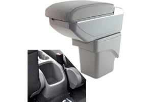 SZSS-CAR Leder Auto Mittelkonsole Kompatibel mit Ford Focus 2 MK2 2005 2006 2007 2008 2009 2010 2011 Armlehnen Aufbewahrungsbox (Grey)