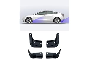 KKTR-CAR Paraspruzzi per Tesla Model 3 Highland, Paraspruzzi per Auto, Parafango Anteriore Posteriore con Viti, Nessuna Foratura Richiesta, per Paraspruzzi Model 3 Highland 2024 2025(Confezione da 4)