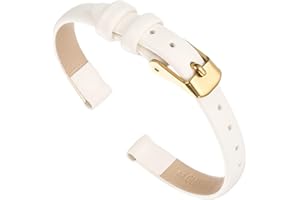 sourcing map Multi-sizes Genuine Leather Band, Flat Thin Elegant Leather Watch Strap for Men and Women