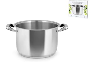 INOXPRAN - Pentola INOXCLASSIC in Acciaio Inossidabile con 2 Manici in Bachelite, Dimensioni 30x20 CM, Lavabile in Lavastoviglie, Utilizzabile su Tutti i Piani di Cottura compreso l'Induzione