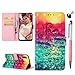 Produktbild Vogu'SaNa Kompatible für Handyhülle Samsung Galaxy A20e/A10e Hülle Wallet Case Cover PU Leder Tasche 3D Muster Flipcase Schutzhülle Handytasche Skin Ständer Klapphülle Schale Bumper Mädchen-Sea