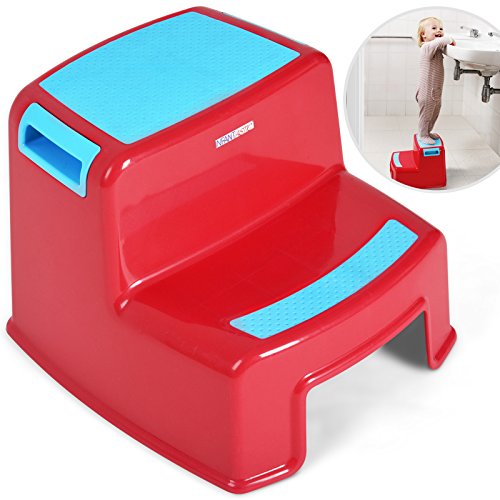 Infantastic Children's Step Stool (2 Steps) Sturdy Kid's Slip Resistant 2 Step Stool Multi Purpose Children Non-slip Stool
