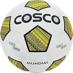 Cosco Mundial Nylon Foot Ball, Size 5, White/Black