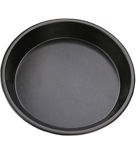Teglia da forno a microonde, in acciaio al carbonio antiaderente, per pizza croccante, carne, pesce, pollo, forma rotonda, resistente alle alte temperature (E