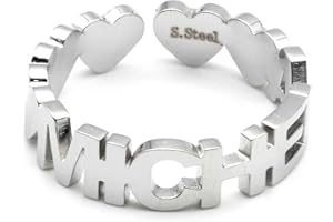 Colours & Beauty Anello Donna Regolabile Personalizzato con Nome In Acciaio | Gioielli con Nome | Anelli Donna Regolabili In Acciaio | Fedine Con Nome