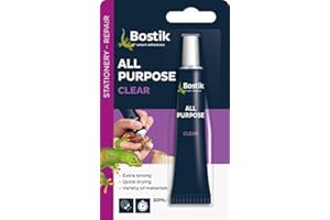 Bostik All Purpose Clear Glue Adhesive 20Ml Extra Strong Quick Drying by Bostik Leather