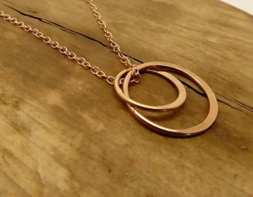 Rose Gold Circle Pendant Necklace 24k Gold Vermeil Over Solid Silver On Gold Filled Chain 18" Long
