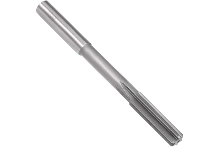 sourcing map Chucking Reamer 11mm, H7 HSS Lathe Machine Reamer 6 Straight Flutes, Round Shank Milling Cutting Tool, Metric Reaming Drill Bit for Stainless Steel Metal Hole
