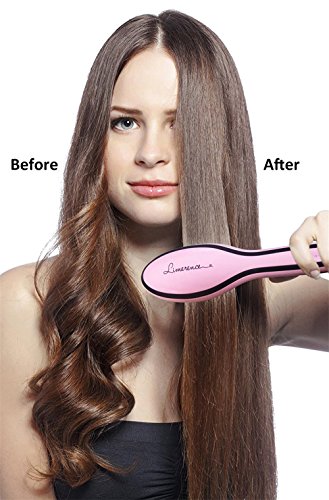 Limerence Haarglätter Bürste 2-in-1, einstellbare Temperatur, Auto-Lock, Verbrühschutz (Roségold) - 2