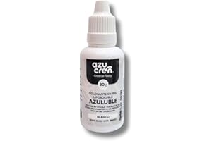 Azucren, Colorant Alimentaire Blanc, Liposoluble pour la Pâtisserie, Idéal pour le Chocolat, Crème, Buttercream, 30 G