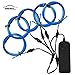 Produktbild 5 X 1 Meter EL Wire Neon Glowing Strobing Licht mit AA Batterie Wechselrichter für Halloween Weihnachtsfeier Auto Dekoration (BLAU)