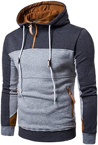 Men's Hoodie, Moonuy How to be Handsome ? Men Boy Fashion Patchwork Long Sleeve Pullover Stand Collor Coat Casual Sweater Outwear Sweashirt Jacket Parka Hoody (Deep Gray, XXL)