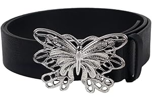 ATTRIA Fairy Grunge estetyczne paski damskie Y2K Fairycore skórzane motyl klamra paski akcesoria