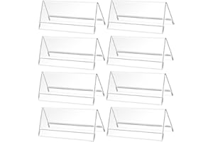 CAASFOOY 8 Pezzi Porta Avvisi da Tavolo, 20x8cm Porta Etichette in Acrilico Trasparente, Porta Avvisi da Tavolo, per Porta Menu Ristorante, Volantini, Cornice per Foto ed Espositore Poster