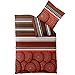 Produktbild aqua-textil 4-Jahreszeiten Bettwäsche 155x220 Satin Baumwoll Bettbezug mit Kopfkissenbezug 80x80 Spirit Dorit rot braun 0011226