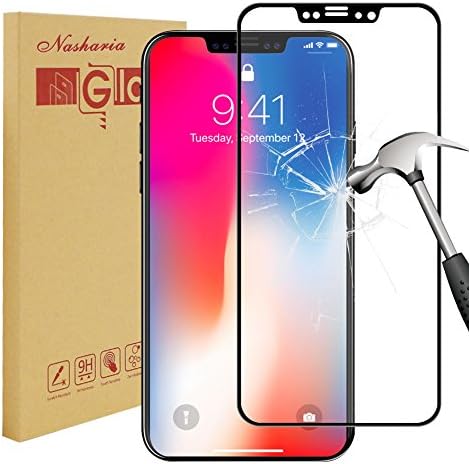 Nasharia iPhone X Screen Protector, 3D Tempered Glass Full Coverage Screen Protector Film Edge to Edge Fully Protection Anti Scratch for iPhone X/iPhone 10 5.8-inch