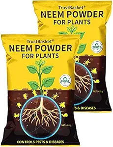 TrustBasket Neem Cake Powder Organic Fertilizer and Pest Repellent for Plants (450 GMS)-Set of 2