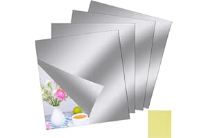DURANTEY 4 Stück Spiegelfliesen Selbstklebend 30x30CM Selbstklebende Fliesenspiegel Nicht Glas Wandspiegel Spiegelkacheln Quadrat Klebespiegel Bequem Spiegel zum aufkleben für DIY Wohnzimmer Haus