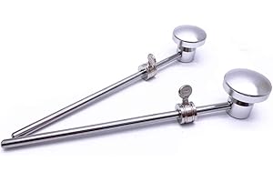 Jiayouy 2 Pieces Bass Drum Pedal Beater Aluminum Alloy Hammer Head Percussion Instrument Accessory Part Silver 2