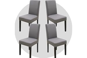 ZHILING Stuhlhussen Bezüge Set von 4 Super Fit Stretch abnehmbare waschbare Esszimmerstuhl Protector Cover Sitzbezug für Hotel, Esszimmer, Zeremonie, Bankett Hochzeitsfeier(Hellgrau)