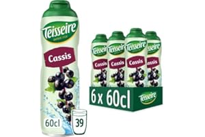 Teisseire Jarabe de grosella negra para bebidas refrescantes, cócteles, bidón reciclable 6 x 60 cl
