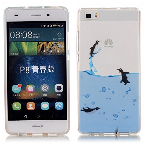 HUAWEI P8 Lite Silicone Gel Funda Silicona Carcasa  Con HD Pantalla Protectora  Suave TPU Protectora Cubiertas Alta Calidad Cubierta De La Caja De Silicona Galvanoplastia Patr  n Caso Delgado Parachoques para HUAWEI P8 Lite with Beautiful Colourful Pattern Design-Ping  ino del vuelo