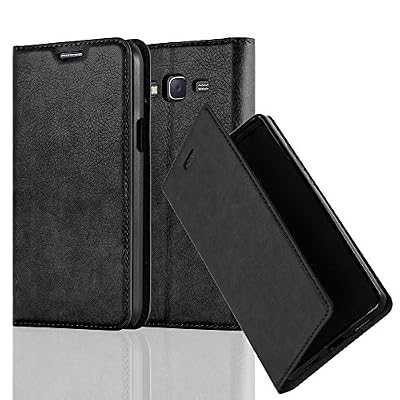 Cadorabo - Etui Housse pour Samsung Galaxy J5 (5) (Modèle 2015) avec Fermeture Magnétique Invisible (stand horizontale et fentes pour cartes) - Coque Case Cover Bumper Portefeuille en NOIR-NUIT