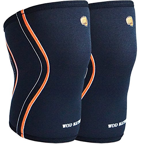 WOD Nation Knee Sleeves for Weightlifting (1 Pair) Premium Support & Compression - Powerlifting & Crossfit - 5mm Neoprene Sleeve for The Best Squats - Fits Both Women & Men (Small)