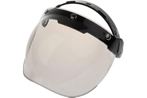 Dolity Visière de Casque de Moto Design Flip-Up 3-Snap Bouclier Anti-buée Anti-UV Protection Visage Bubble Wind Shield Visor Moto - 4, Taille Unique