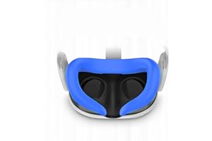 BeisDirect Silikon-VR-Gesichtsabdeckung, kompatibel mit Meta Quest 3 VR-Headset, Anti-Lichtleckage, schweißfest, wasserdicht, Ersatz-Gesichtsabdeckung, VR-Zubehör für Meta Quest 3 (Blau)