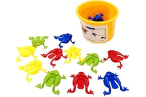Hbbgdiy 12Pcs Jouet de Grenouille sauteuse pressant Les Doigts Couleurs Assorties Grenouilles Jouet éducatif précoce pour Les Cadeaux de fête d'anniversaire Grenouille sauteuse éducatif pr
