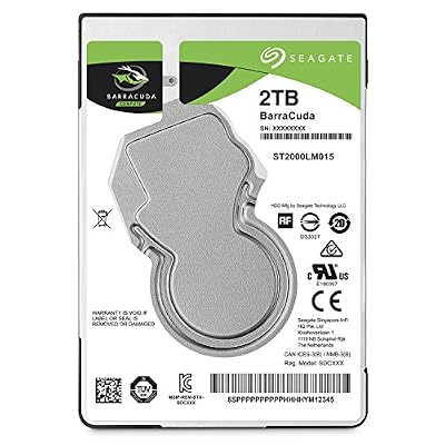 Seagate Barracuda Disque dur Sata 2 To SATA 6 Go/s 5400 tr/min 6,4 cm 7 mm hauteur128 Mo Cache BLK
