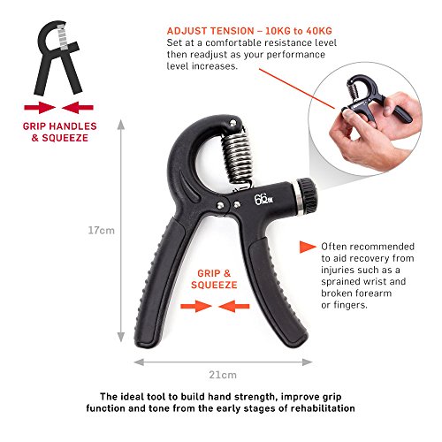 66fit anpassbare Federgriffhantel 10-40 kg – Handgelenk, Unterarm Krafttraining, BP-S-260A - 2