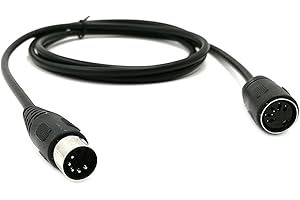 SinLoon 4.9FT MIDI 5PIN DIN Verlängerungskabel DIN 5-Pin Stecker auf Buchse Kabel für MIDI Keyboard E-Piano Synthesizer MIDI Gitarre-1.5M