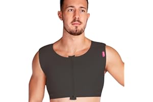 LIPOELASTIC® MTmS Comfort - Corpetto compressivo per ginecomastia e liposuzione della schiena e del torace (Nero, L)