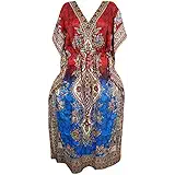 Indiatrendzs Women Viscose Kaftan Nighty Beautiful Stone and Kimono Style Nightdress Nighty