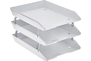 Acrimet Facility Bandeja Organizadora para Cartas de Carga Frontal de 3 Niveles, A4 (Plástico) (Color Blanco)