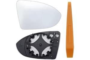 DXiongW Compatibile con Golf 7 Vetro Specchietto Destro Vetro Specchietto Retrovisore Riscaldabile Lato Destro Vetro Specchio Esterno Auto Riscaldabile Asferico con Piastra di Supporto - Destro