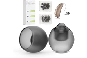 ZAREPSILONYX Phonak Vented 4.0 Hörgeräte-Kuppeln, ideal für leichten Hörverlust, kompatibel mit bequemem Silikon für kleine bis mittlere Ohrgrößen, mittlere Größe 9 mm, 0,35 Zoll (20 Stück)