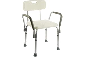 OrtoPrime Sedia da Doccia per Anziani con Schienale Rimovibile – Seggiolino Doccia Antiscivolo Regolabile in 6 Altezze – Sedile per Doccia Anziani e Disabili con Braccioli Imbottiti