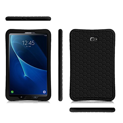 Fintie Samsung Galaxy Tab A 10.1 Hülle – [Bienenstock Serie] Leichte Rutschfeste Stoßfeste Silikon Schutzhülle Tasche Case Cover für Samsung Galaxy Tab A 10,1 Zoll T580N / T585N Tablet (2016 Version), Schwarz - 8