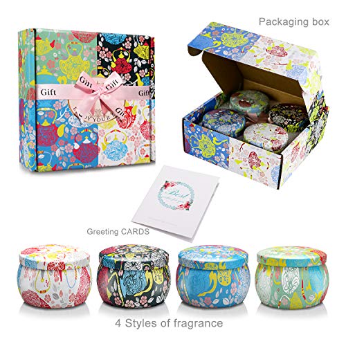 Velas Perfumadas de Regalo, Regalos Originales para Mujer, Cera de Soja 100% Natural, 25-30 Horas, Velas Aromaticas Yoga, Regalos San Valentin, Día del Padre, Aniversario, Navidad, Año Nuevo, Portátil