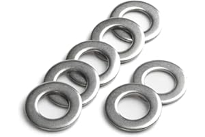 KINDOYO Arandelas Planas Acero Inoxidable - M6/M8/M10/M12/M14/M16 Arandela Metal Redonda Reparación, Plateado, M10*20 * 2(50 Piezas)